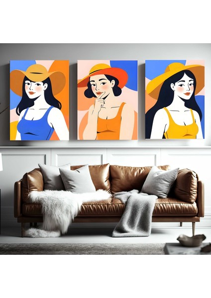 Matisse - Boho - Art Deco - Soyut - Doğa ( 3 Lü Çerçevesiz ) Poster - Afiş - Tablo KR2C00041/