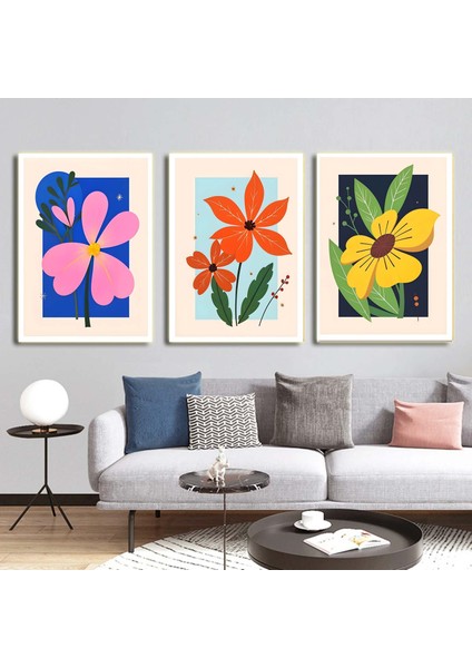 Matisse - Boho - Art Deco - Soyut - Doğa ( 3 Lü Çerçevesiz ) Poster - Afiş - Tablo KR2C00706/