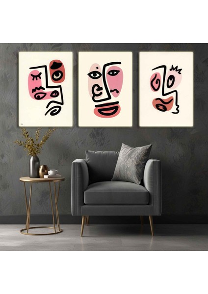 Matisse - Boho - Art Deco - Soyut - Doğa ( 3 Lü Çerçevesiz ) Poster - Afiş - Tablo KR2C00001/