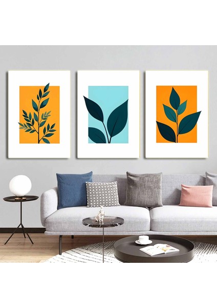 Matisse - Boho - Art Deco - Soyut - Doğa ( 3 Lü Çerçevesiz ) Poster - Afiş - Tablo KR2C00104/