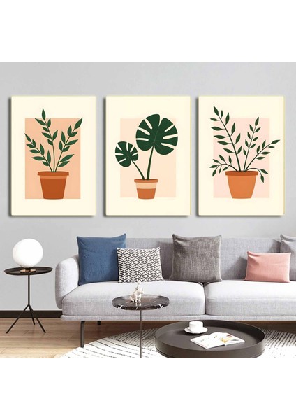 Matisse - Boho - Art Deco - Soyut - Doğa ( 3 Lü Çerçevesiz ) Poster - Afiş - Tablo KR2C00696/