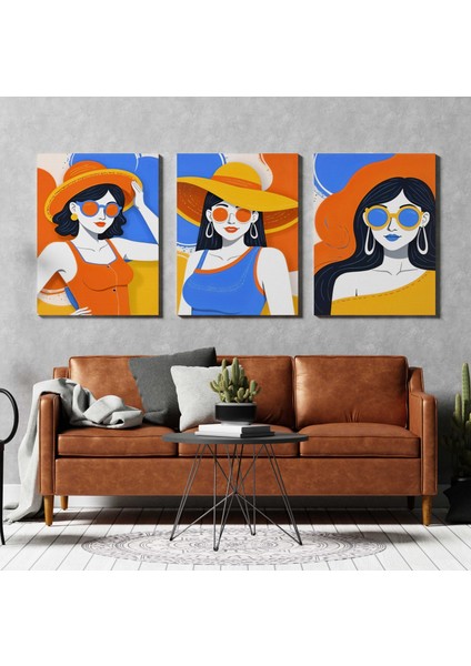 Matisse - Boho - Art Deco - Soyut - Doğa ( 3 Lü Çerçevesiz ) Poster - Afiş - Tablo KR2C00023/