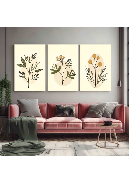Matisse - Boho - Art Deco - Soyut - Doğa ( 3 Lü Çerçevesiz ) Poster - Afiş - Tablo KR2C00687/