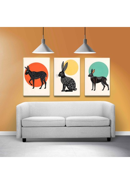 Matisse - Boho - Art Deco - Soyut - Doğa ( 3 Lü Çerçevesiz ) Poster - Afiş - Tablo KR2C00903/