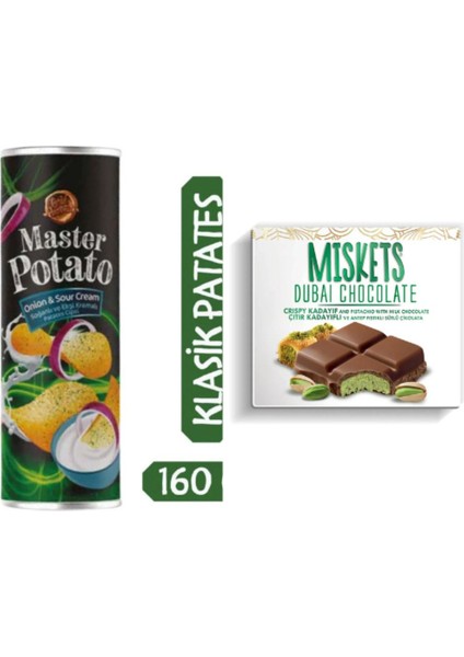 Miskets Dubai Çikolatası + Master Potato 160GR Cips