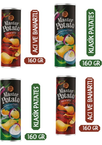Master Potato 4'lü 640 gr Cipss Soğanlı + Acı Baharatlı