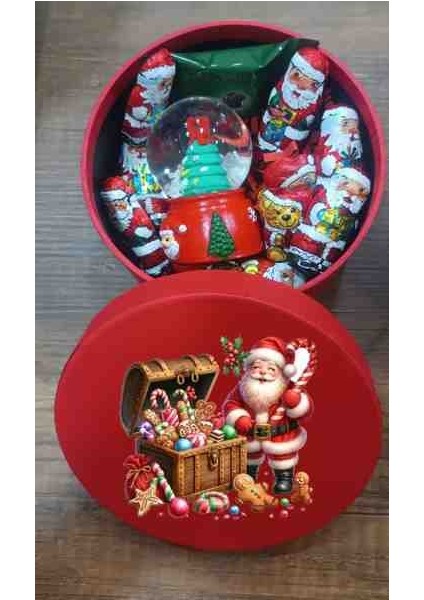 Kırmızı Kutuda Işıklı Karküresi& Noelbaba Çikolataları fiyatları