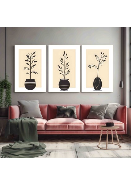 Matisse - Boho - Art Deco - Soyut - Doğa ( 3 Lü Çerçevesiz ) Poster - Afiş - Tablo KR2C00920/