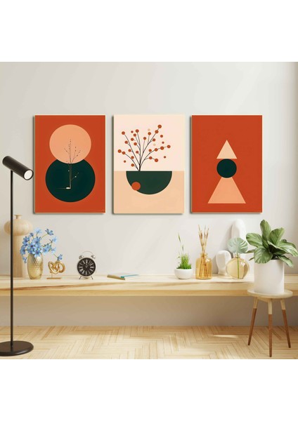 Matisse - Boho - Art Deco - Soyut - Doğa ( 3 Lü Çerçevesiz ) Poster - Afiş - Tablo KR2C00871/