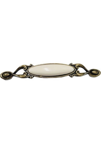 Miray 96 mm Metal Antik Sarı - Beyaz Porselen - 5 Adet
