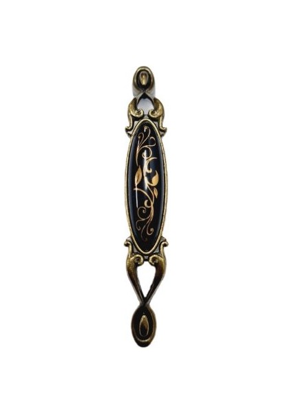 Miray 96 mm Metal Antik Sarı - Siyah Porselen Desenli - 5 Adet fırsatları
