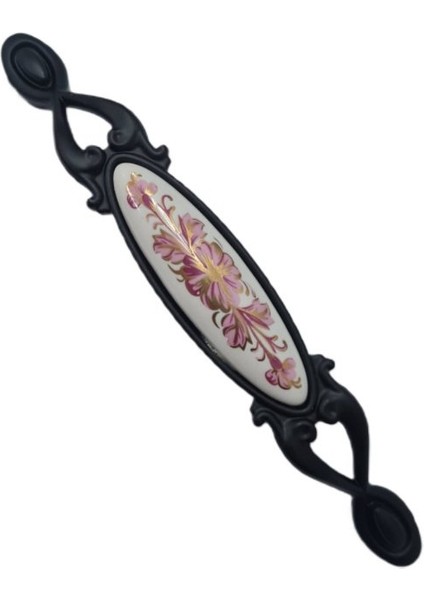 Miray 96 mm Metal Siyah Porselen Motif Desenli - 5 Adet