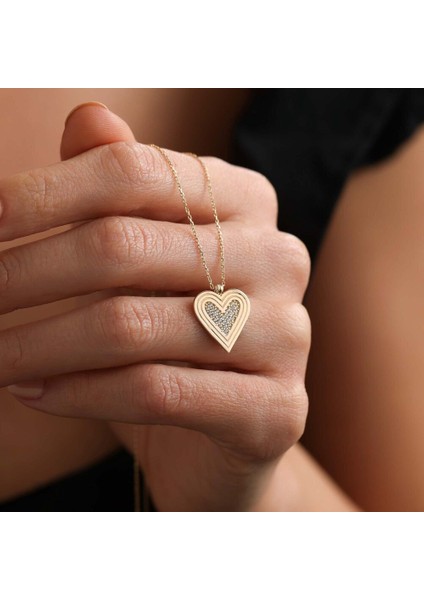 Taşlı Kalpli Kolye Yeni fiyatları