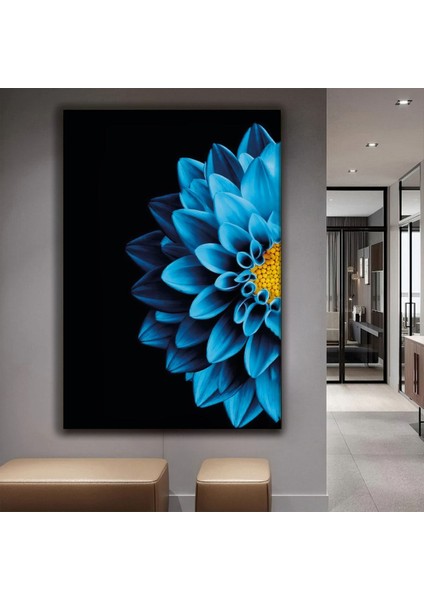 Mavi Çiçek Kanvas Tablo