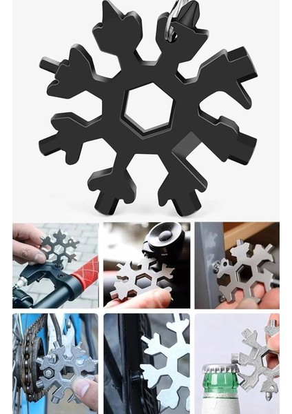 Tornavida Takımı Kar Tanesi, Çok Amaçlı Anahtarlık Açacak, Kar Tanesi Şeklinde Tornavida Takımı Anahtarlık Açacağı
