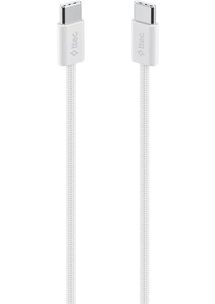 Usb-C - Usb-C 100CM 60W Pd Örgü Hızlı Şarj/data Kablosu Beyaz