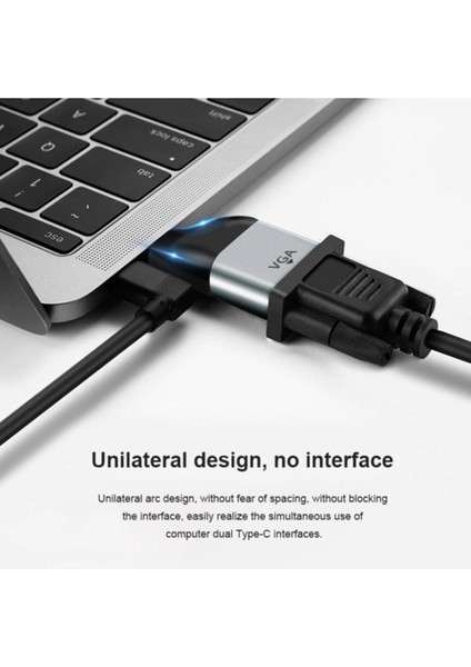 Type C To VGA Kablo Ucu Mini Çevirici Dönüştürücü Adaptör