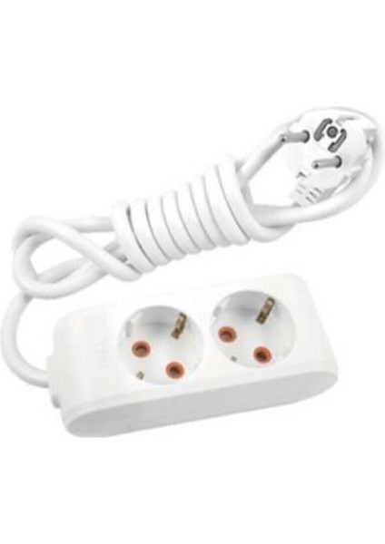 Kablolu Anahtarlı Topraklı Ikili Grup Priz Uzatma 3 Metre