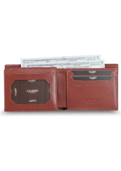 Örgü Desenli Taba Kahve Deri Erkek Cüzdanı - Grd2412wt1067