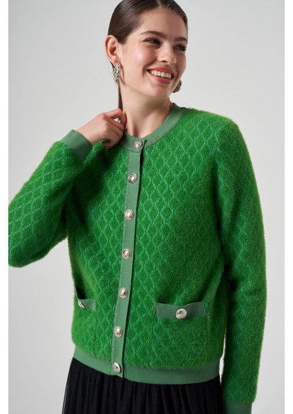 Triko Düğme Detay Kısa Hırka 7001 Benetton