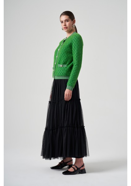 Triko Düğme Detay Kısa Hırka 7001 Benetton modelleri