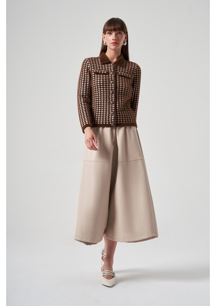 Triko Düğme Detay Kısa Hırka 7007 Kahve fırsatları