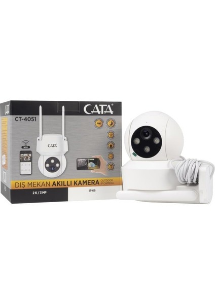 CT-4051 Dış Mekan Full Hd (1080P) Wi-Fi Akıllı Ip Kamera