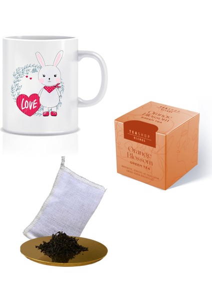 Pembe Tavşan - Melek Model Kolye - Özel Tasarım Baskılı Kupa - African Rooibos Tea Hediye Seti fiyatları