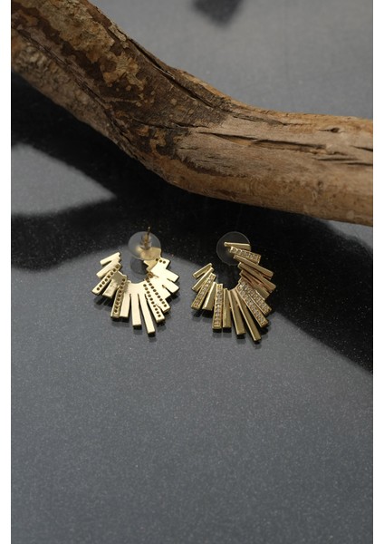 Gold Zirkon Taşlı Özel Tasarım Küpe fırsatları