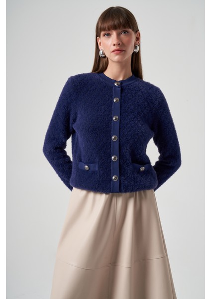 Triko Düğme Detay Kısa Hırka 7001 Saks fiyatları