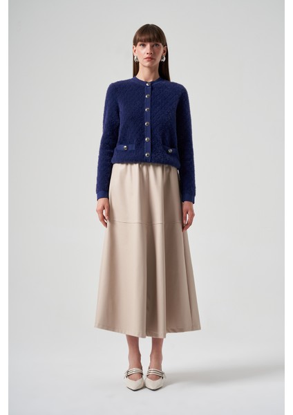 Triko Düğme Detay Kısa Hırka 7001 Saks fırsatları