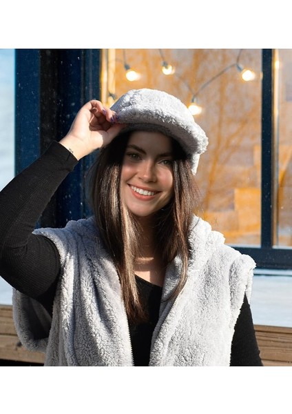 Pababo Peluş Kadın Kasket Şapka İle Yumuşacık Bir Dokunuş