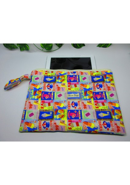 Dondurma Desenli Tablet Çantası