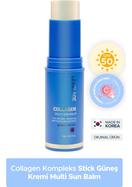 Kuru Cilt Için Çizgi Karşıtı Stick Güneş Koruyucu Collagen Sun Balm Spf 50 /pa