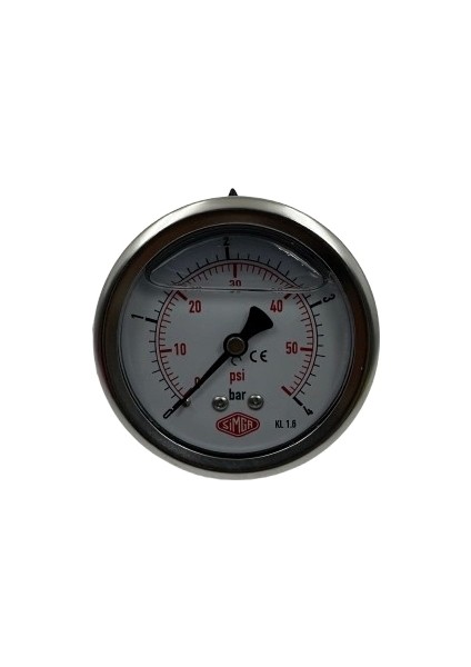 Q 63 - 0 - 4 Bar 1/4 Gliserinli Pano Tipi Manometre