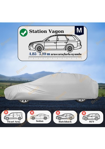 Station Wagonlarla Uyumlu Gri - M Araba Branda, Oto Örtüsü (Araç uzunluğu 4.85m-5.10m arası) fiyatları