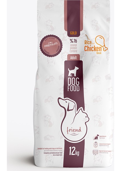 Friend Pet Premium Gold Yetişkin Köpek Maması Tavuklu 12 kg %100 Yeme Garantili