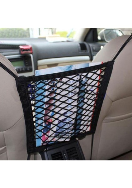 Araç Bagaj Filesi Çok Amaçlı Koltuk Arası ve Koltuk Arkası Ağ File Elastik 25CM x 30CM Ergonomik