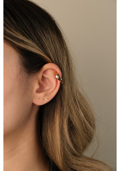 Gold Özel Tasarım Iç Içe Halka Kıkırdak Küpe fiyatları