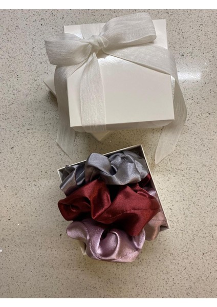 3’lü Premium Saten Saç Tokası Seti - Özel Hediye Kutusunda (Gri, Bordo, Pembe) fiyatları