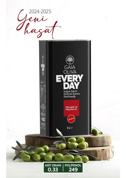 Premium Everyday Ayvalık 5lt Natürel Sızma Zeytinyağı (Yeni Hasat)