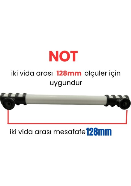 4 Adet Halka Boru Siyah Beyaz Metal Mobilya Kulbu 128 mm