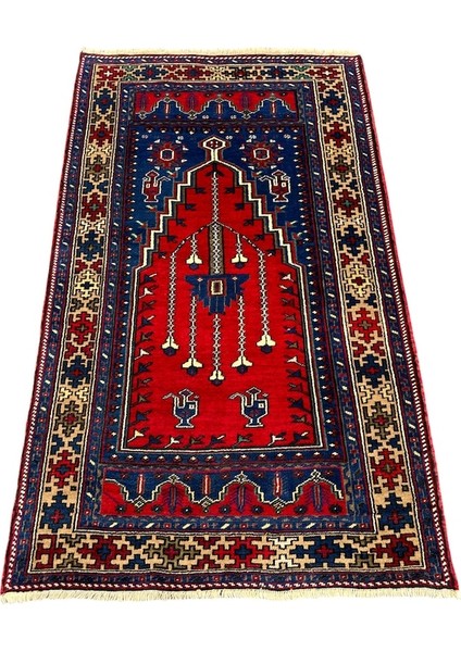 El Dokuma Sıfır Taşpınar Halısı Seccade 110 x 188 Kök Boya Namazlık