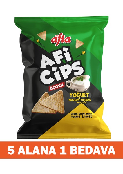 Aficips Yoğurt ve Mevsim Yeşillikli Mısır Cips 40 Gr 5 Alana 1 Bedava