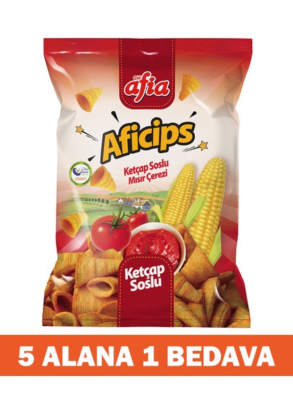 Aficips Ketçaplı Mısır Cips 50 Gr 5 Alana 1 Bedava
