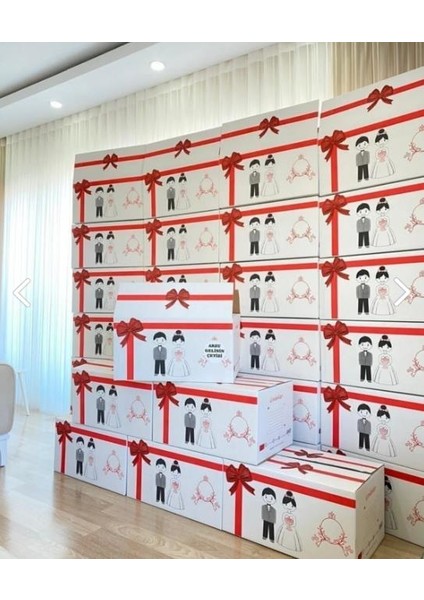 İsim Etiketli Çeyiz Kolisi Gelin Karton Koli Kutu Ambalaj 57 x 25 x 33 cm 15 Adet