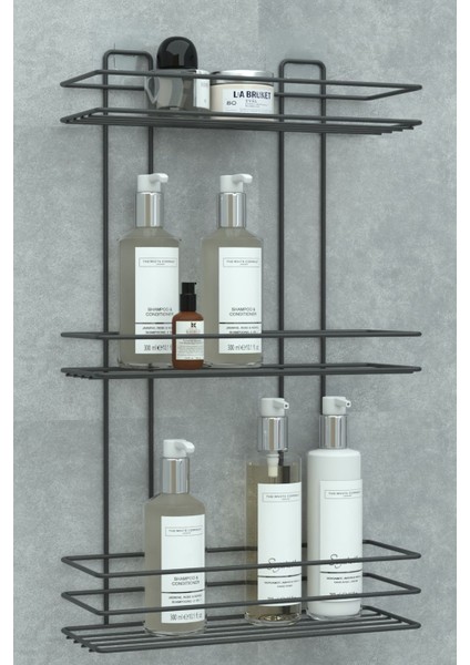 Yapışkanlı 3 Katlı Banyo Rafı Duş Şampuanlık Duvar Düzenleyici Organizer fırsatları