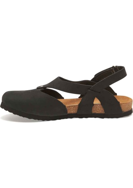 / Megan - Deri Sandalet ( Siyah Nubuk Deri ) modelleri
