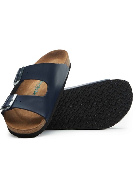 / Bali-N - Deri Çift Bantlı Terlik ( Lacivert Cilt Deri ) fiyatları