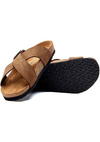 / Cross - Deri Çift Bantlı Terlik ( Kum Nubuk Deri ) fiyatları